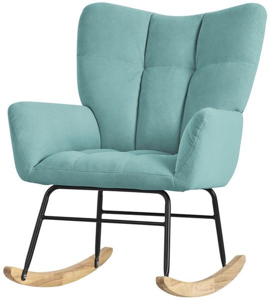 ML-DESIGN Stuhl Schaukelsessel Ohrenstuhl Schaukelstuhl Akzentstuhl Schwingstuhl (1 St), Stillsessel ideal für Wohn- & Babyzimmer Schwingsessel Frottee-Optik