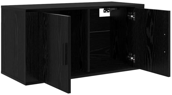 vidaXL Wandmontiertes TV-Regal Schwarz Eichen-Optik 80 x 34,5 x 40 cm 881152