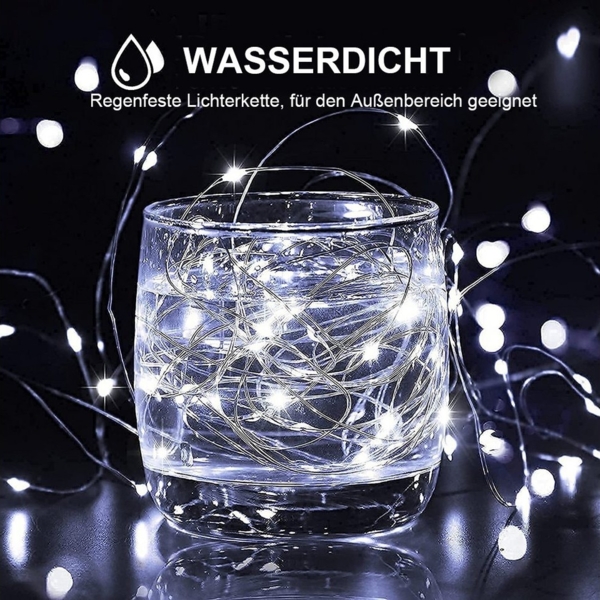 Qualra LED-Lichterkette 50/100LEDs Kupferdraht Lichterketten Innen Deko für Weihnachten Bild 2