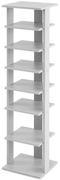 COSTWAY Schuhregal, schmal, höhenverstellbar, 8-stöckig, Holz, 110cm