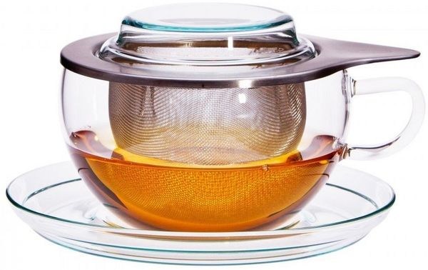 Teetasse "Tea Time", 0,3l, Glas, m. Edelstahlsieb