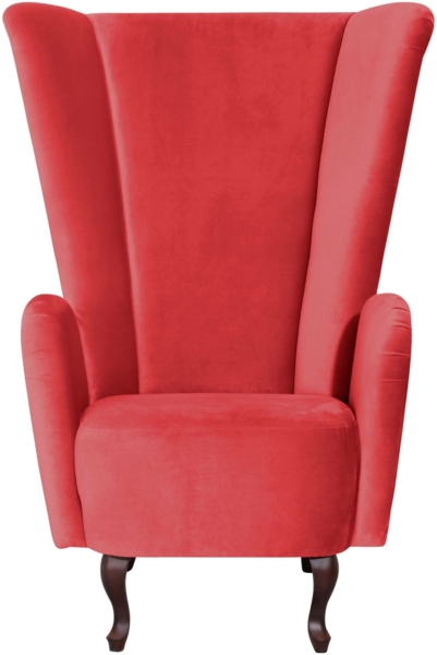 Hochlehnsessel Kailey Bezug Samtvelours Buche nussbaum dunkel / rot 21187 Bild 2