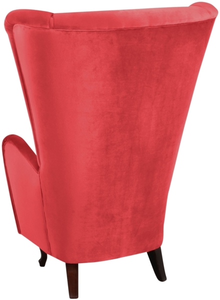 Hochlehnsessel Kailey Bezug Samtvelours Buche nussbaum dunkel / rot 21187 Bild 4