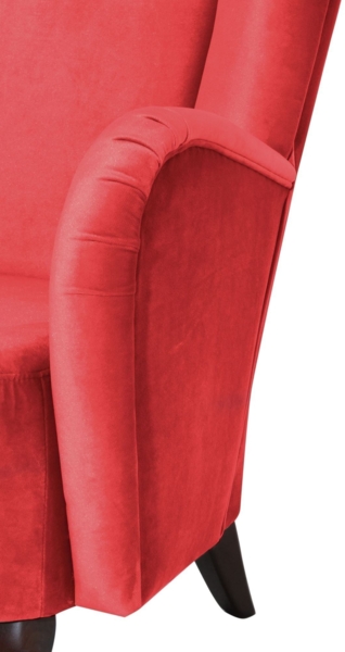 Hochlehnsessel Kailey Bezug Samtvelours Buche nussbaum dunkel / rot 21187 Bild 5