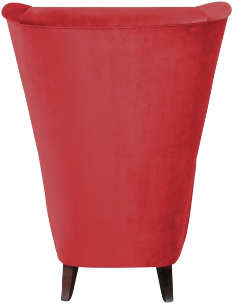 Hochlehnsessel Kailey Bezug Samtvelours Buche nussbaum dunkel / rot 21187 Bild 3