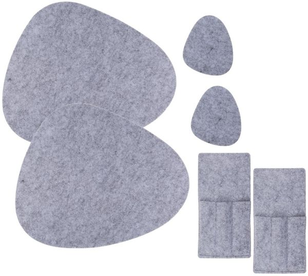 Tischset Kieselstein in grau und/oder anthrazit 3, 6.12tlg. aus Filz Platzset Duo Grau