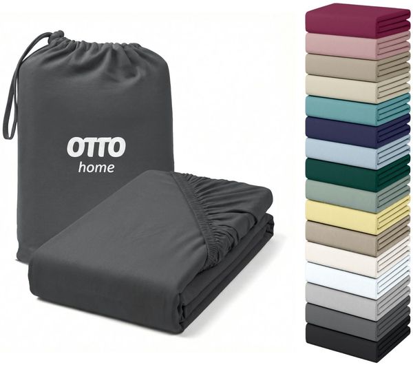 OTTO home Spannbettlaken Cremona, BASIC und PREMIUM Qualität, mit Elasthan, Baumwolle, Jersey (180 g/m), Gummizug: rundum, (1 Stück), Jersey Bettlaken ab Größe 90x200 cm, Strapazierfähig und langlebig