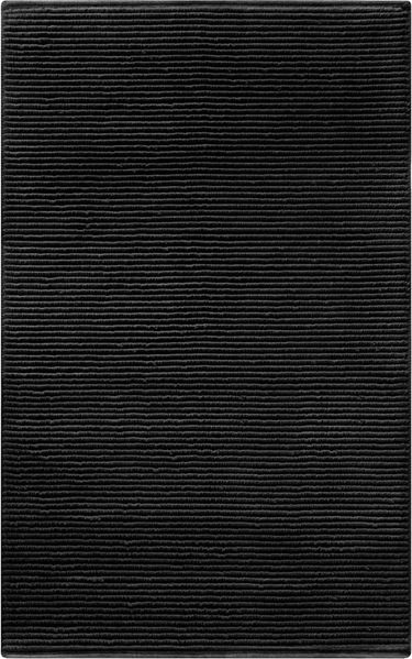 Lashuma Badematte Linz, Höhe 20 mm, fußbodenheizungsgeeignet, Baumwolle, rechteckig, Weicher Badvorleger schwarz 50x80 cm