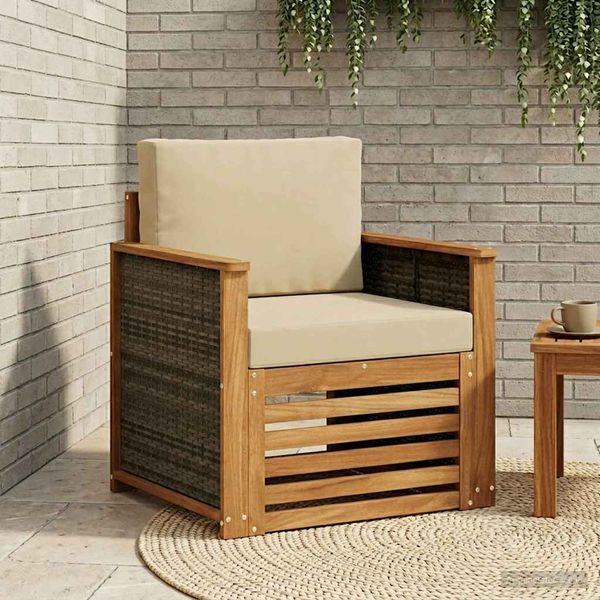 vidaXL Outdoor Mittelsofa Natur 3438907