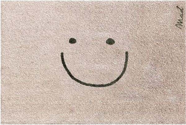 Mad about Mats Fußmatte Türvorleger Indoor mit Print Smiley rutschfest & waschbar beige
