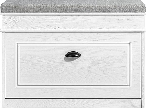 SoBuy FSR82-L-WG Schuhbank, Spanplatte, Lackiert, Weiß, 75 x 51 x 24 cm