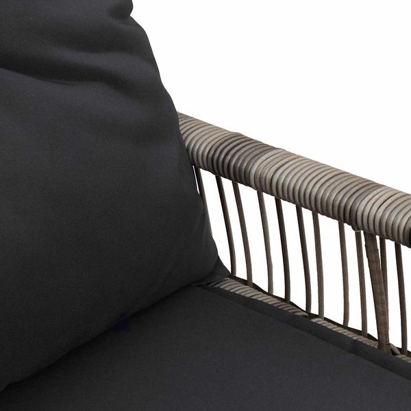 vidaXL Bank Outdoor mit Kissen 4 pcs Grau und Dunkelgrau Poly-Rattan 42025161 Bild 8