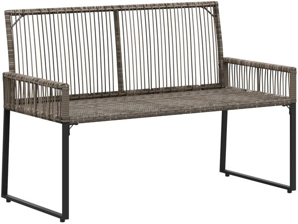 vidaXL Bank Outdoor mit Kissen 4 pcs Grau und Dunkelgrau Poly-Rattan 42025161 Bild 4