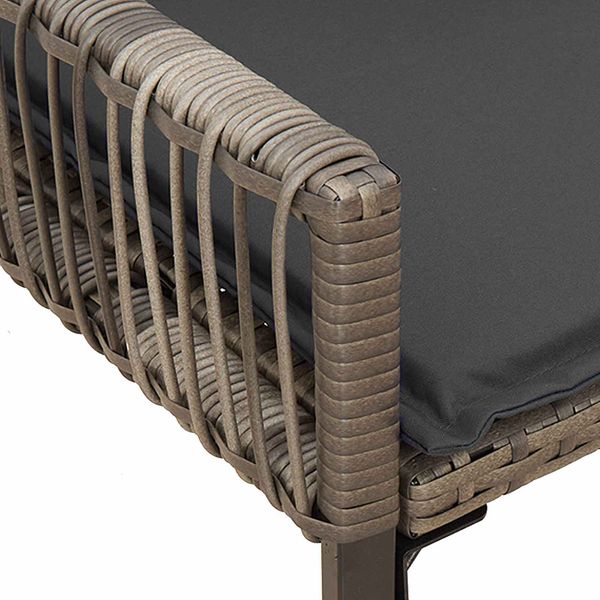 vidaXL Bank Outdoor mit Kissen 4 pcs Grau und Dunkelgrau Poly-Rattan 42025161 Bild 10
