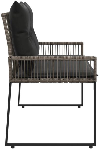 vidaXL Bank Outdoor mit Kissen 4 pcs Grau und Dunkelgrau Poly-Rattan 42025161 Bild 6