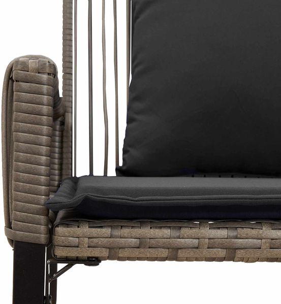 vidaXL Bank Outdoor mit Kissen 4 pcs Grau und Dunkelgrau Poly-Rattan 42025161 Bild 9