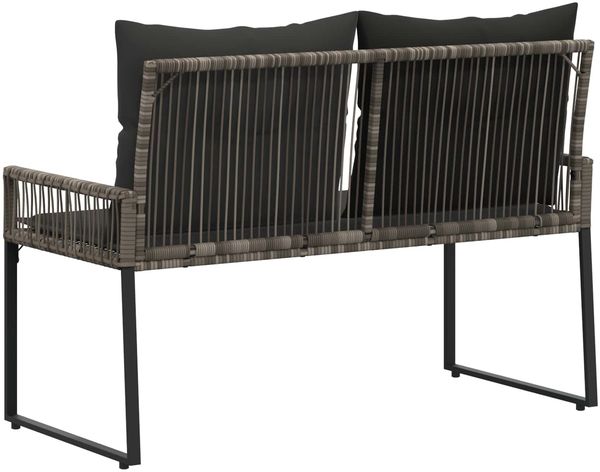 vidaXL Bank Outdoor mit Kissen 4 pcs Grau und Dunkelgrau Poly-Rattan 42025161 Bild 7