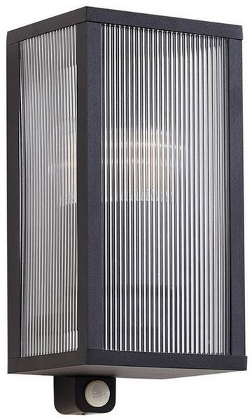 Lindby Außen-Wandleuchte Peldar, Metall, Schwarz IP44mit Bewegungsmelder, 1x15 W LED