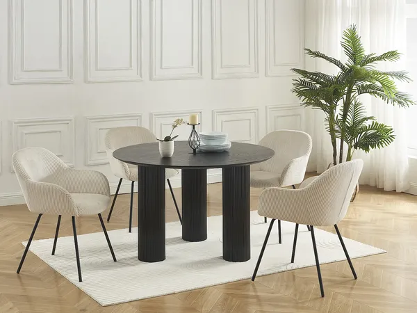 Vente-unique - MARENZIA Stuhl Samt Beige - B 62 cm x H 82,5 cm x L 58 cm