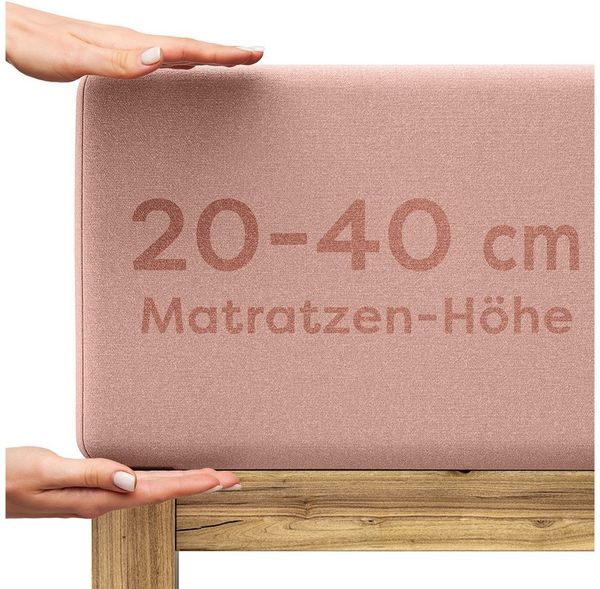 Wolkenfeld Spannbettlaken Boxspringbett Bettlaken - Spannbetttuch für Matratzen bis 40cm, Jersey, Gummizug: rundum, (1 Stück), Elastisch & Rutschfest: 90x200, 140x200, 160x200, 180x200 & Übergrößen