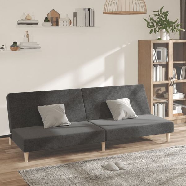 vidaXL Schlafsofa 2-Sitzer Dunkelgrau Stoff 375724