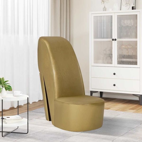 vidaXL Stuhl in Stöckelschuh-Form Golden Kunstleder 248650