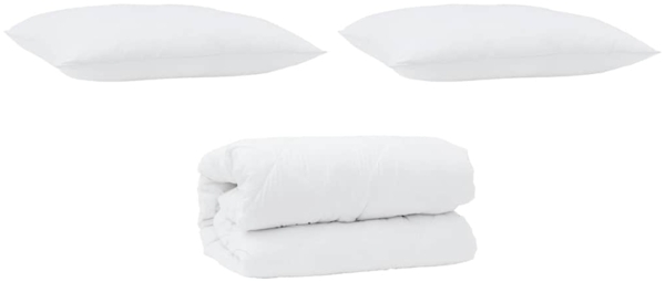vidaXL Bettdecken Set 3 pcs Weiß Mikrofaser und Daunenfedern 3378040