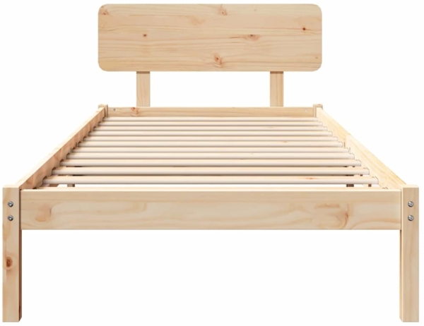 vidaXL Bettrahmen mit Kopfteil Natur 100 x 200 cm Massives Kiefernholz 872119 Bild 4
