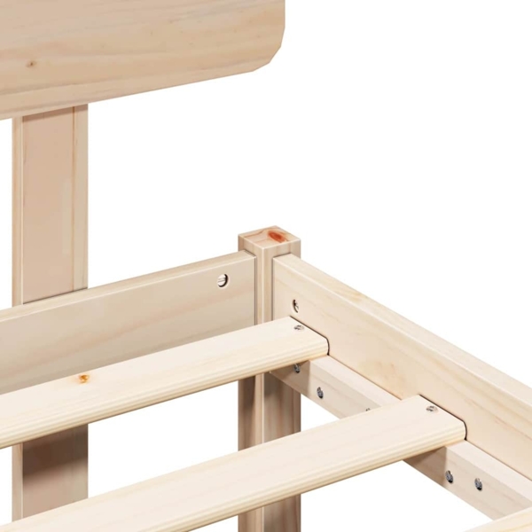 vidaXL Bettrahmen mit Kopfteil Natur 100 x 200 cm Massives Kiefernholz 872119 Bild 10