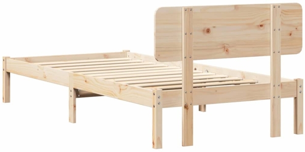 vidaXL Bettrahmen mit Kopfteil Natur 100 x 200 cm Massives Kiefernholz 872119 Bild 8