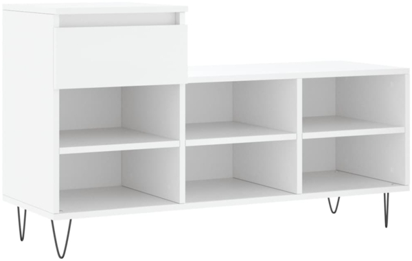 vidaXL Schuhregal Weiß 102x36x60 cm Holzwerkstoff 831364