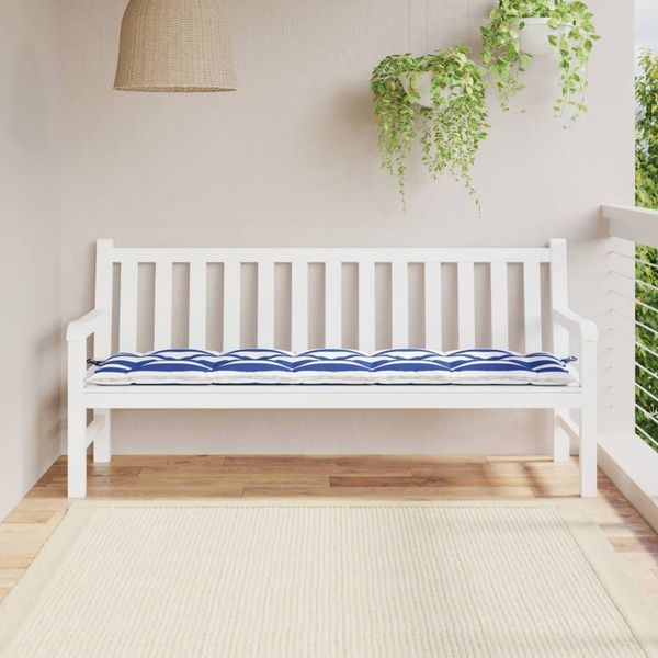 vidaXL Gartenbank-Auflage Blau & Weiß Gestreift 180x50x7 cm 361633