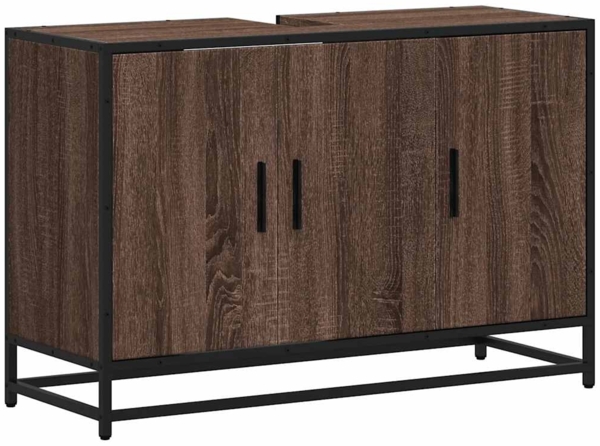 vidaXL Waschbeckenunterschrank Braun Eichen-Optik 90x33x60 cm 849273