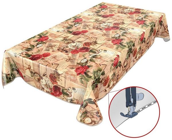 ANRO Tischdecke Wachstuchtischdecke Gartentischdecke Wachstischdecke (Einzelstück 1-tlg), Glatt 140x100 cm wasserabweisend mit Saum