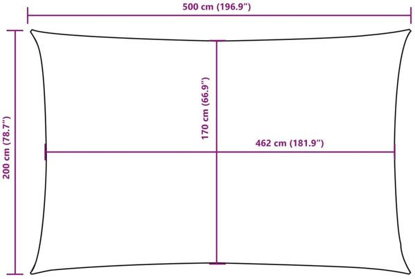 vidaXL Sonnensegel Oxford-Gewebe Rechteckig 2x5 m Schwarz 135754 Bild 10