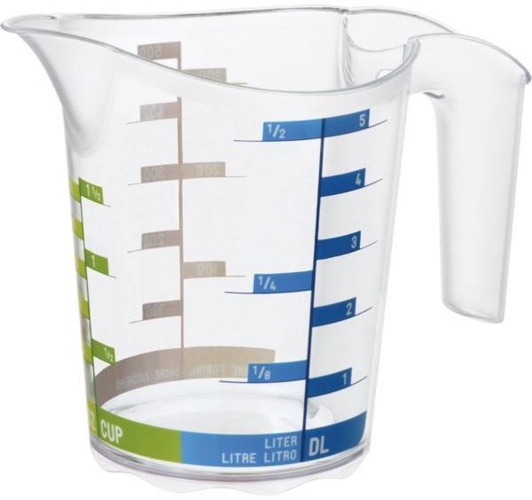 ROTHO Domino Messbecher transparent, mit Skala, Inhalt: 0,50 Liter