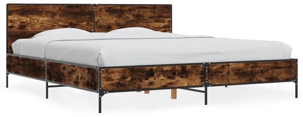 vidaXL Bettgestell Räuchereiche 180x200 cm Holzwerkstoff und Metall 3280014 Bild 2