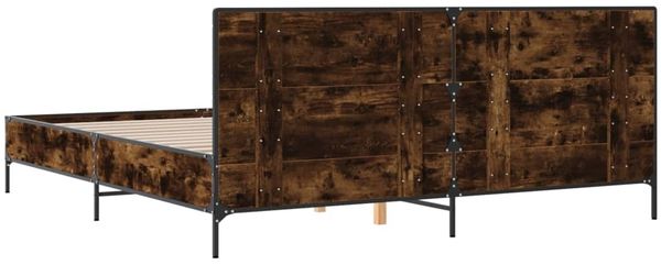 vidaXL Bettgestell Räuchereiche 180x200 cm Holzwerkstoff und Metall 3280014 Bild 6