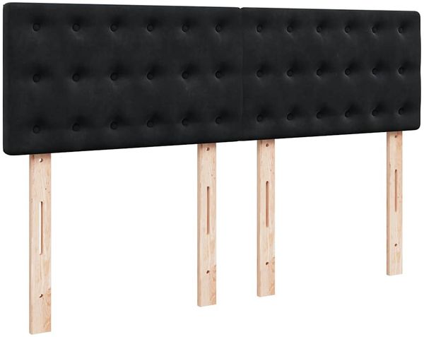 vidaXL Boxspringbett mit Matratze Schwarz 140x190 cm Samt 3290048 Bild 12