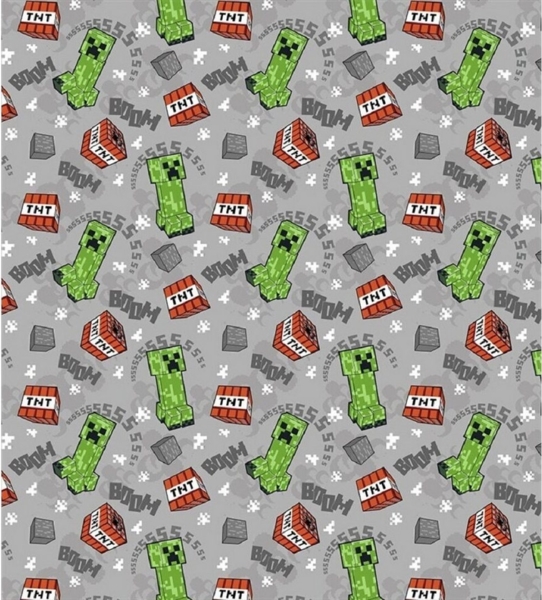 Minecraft Flanell Blanket 180x200 cm – Kuscheldecke für Kinderzimmer und Gamer Wohndecke