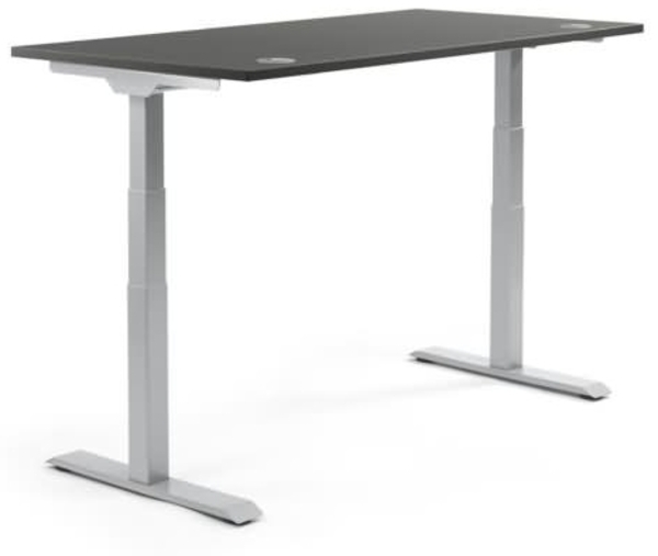 Soennecken Schreibtisch 1800x605-1255x800mm Platte anthrazit Gestell s