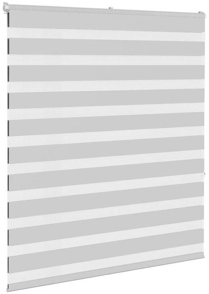 vidaXL Doppelrollo Hellgrau 120x150 cm Stoffbreite 115,9 cm Polyester 4014447 Bild 3