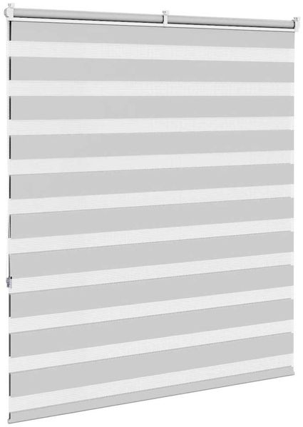 vidaXL Doppelrollo Hellgrau 120x150 cm Stoffbreite 115,9 cm Polyester 4014447 Bild 4