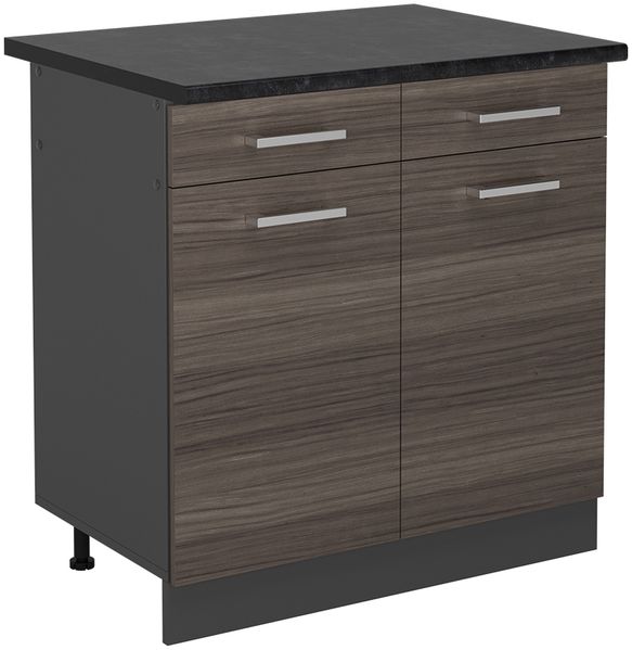 Küchenunterschrank R-Line Edelgrau 80 cm , AP Anthrazit Vicco
