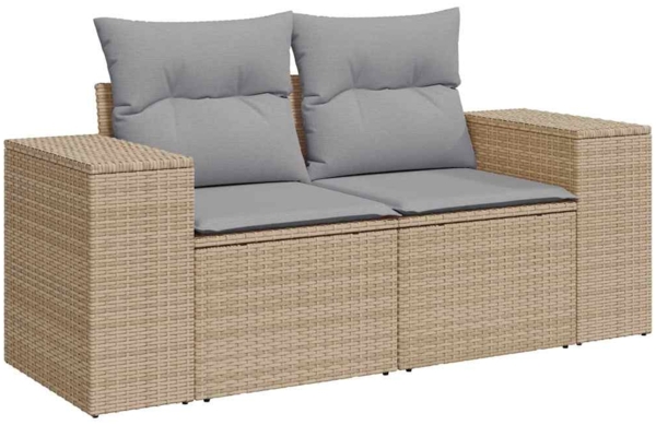 vidaXL Gartensofa-set mit Kissen 11 pcs Beige und Hellgrau Poly-Rattan 3363937 Bild 5