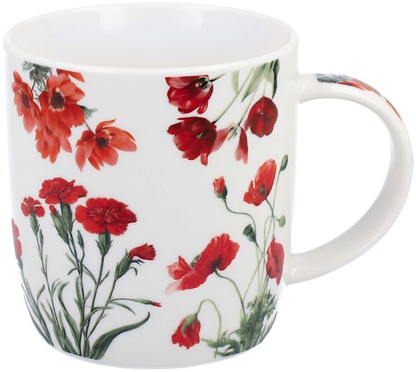 DUO Spring in bloom Becher 400 ml RED FLOWERS in dekorativer Box, New Bone China Porzellan