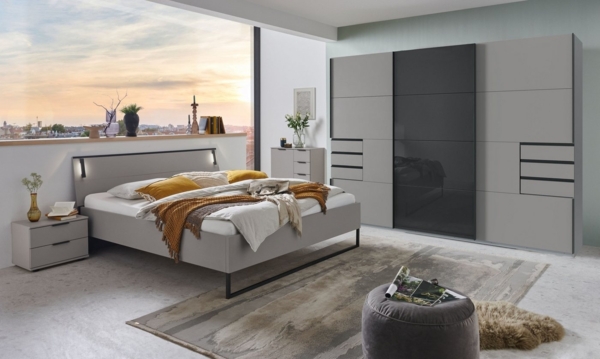 Kommode >Tilburg< 4 Schubladen, 1 Tür, in SAHARAGRAU - 81x83x41cm (BxHxT)