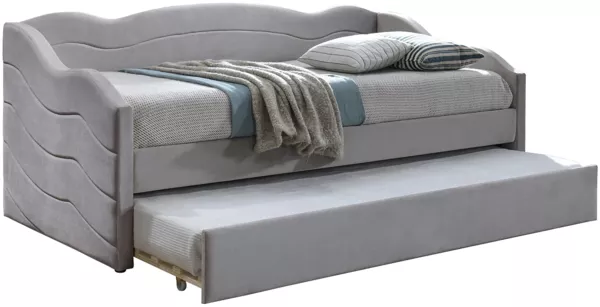 Vente-unique - LENVIA Bett SamtStoff Schokoladenbraun - B 96,5 cm x H 81,2 cm x L 207 cm Bild 5
