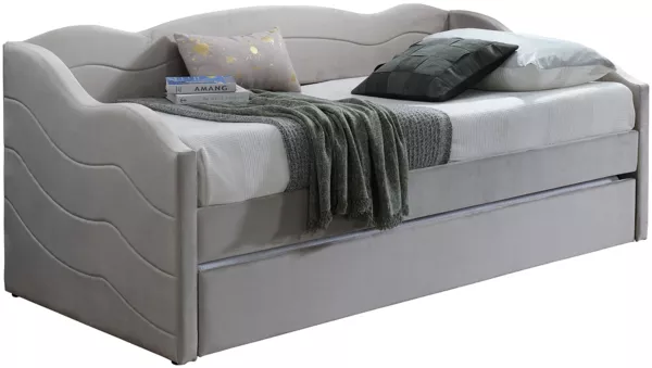 Vente-unique - LENVIA Bett SamtStoff Schokoladenbraun - B 96,5 cm x H 81,2 cm x L 207 cm Bild 4