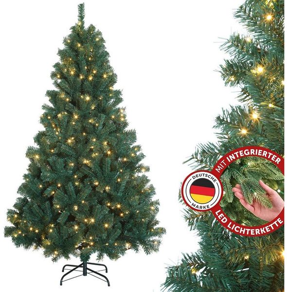 LETGOSPT Künstlicher Weihnachtsbaum Künstlicher Weihnachtsbaum für Zuhause, 120 cm mit 150 LED-Lichterkette, 400 Zweige, Perfekt für Tisch, Fensterbank & Mini-Deko